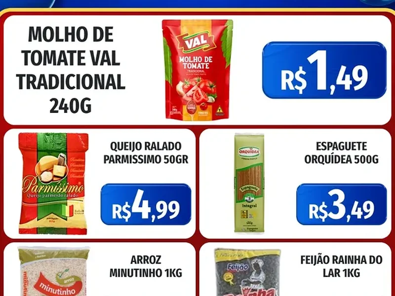Recorte do encarte de Molho de Tomate Tradicional Val 240 g