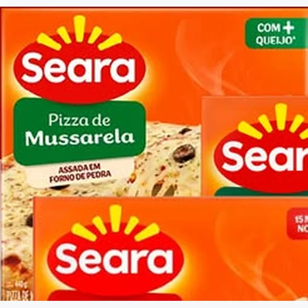 Recorte do encarte de Pizza de Mussarela Seara 440 g
