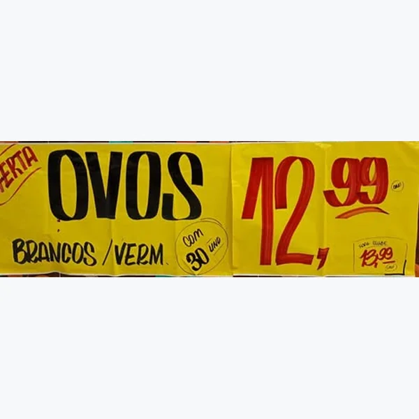 Recorte do encarte de Ovos Brancos 30 un
