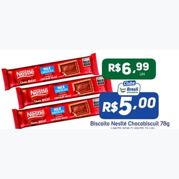 Recorte do encarte de Biscoito Chocobiscuit Nestlé 78 g
