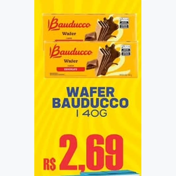 Recorte do encarte de Wafer Bauducco 140 g