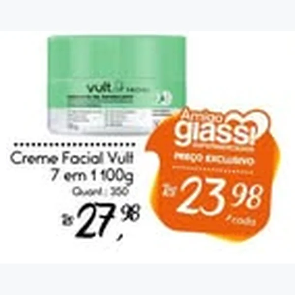 Recorte do encarte de Creme Facial 7 em 1 Vult 100 g