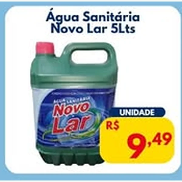 Recorte do encarte de Água Sanitária Novo Lar 5 L