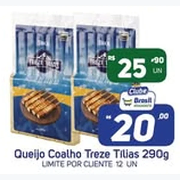 Recorte do encarte de Queijo Coalho Treze Tílias 290 g
