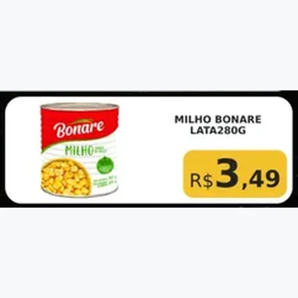 Recorte do encarte de Milho Bonare 280 g