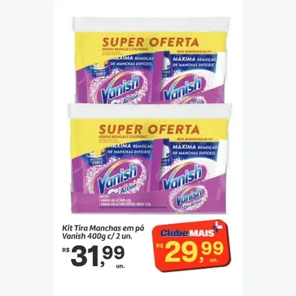 Tira Manchas em Pó Vanish 2 un × 400 g