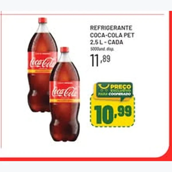 Recorte do encarte de Refrigerante Coca-Cola 2,5 L