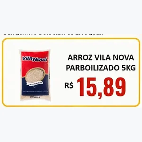 Recorte do encarte de Arroz Parboilizado Vila Nova 5 kg