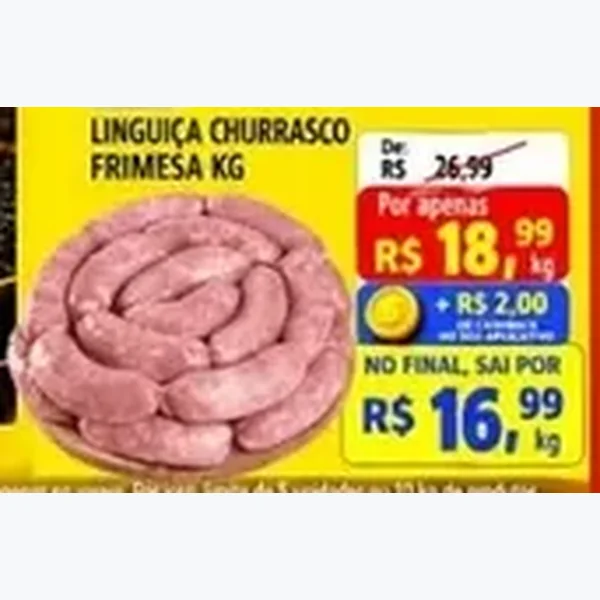 Recorte do encarte de Linguiça Churrasco Frimesa
