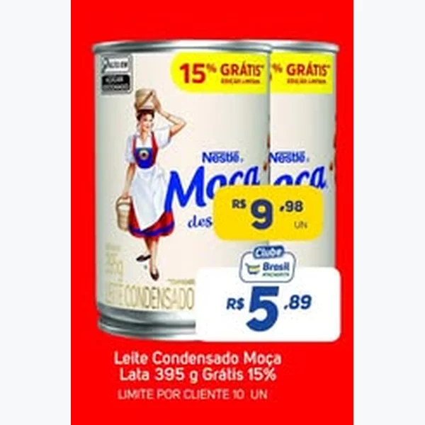 Recorte do encarte de Leite Condensado Moça 395 g
