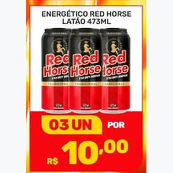Recorte do encarte de Energético Red Horse 3 un × 473 ml