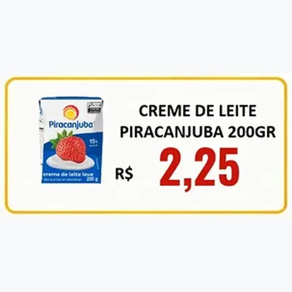 Recorte do encarte de Creme de Leite Piracanjuba 200 g