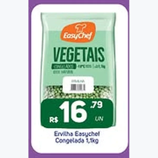 Recorte do encarte de Vegetais Congelados Easychef 1,1 kg