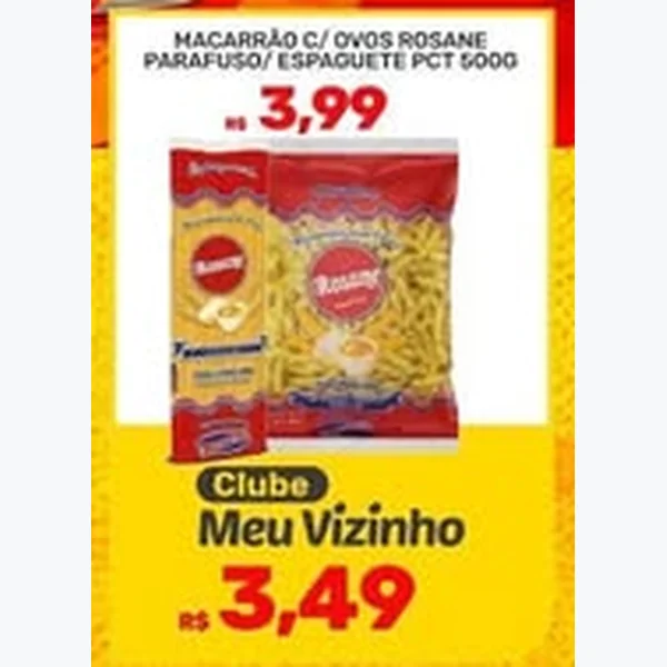 Recorte do encarte de Macarrão com Ovos Espaguete Rosane 500 g