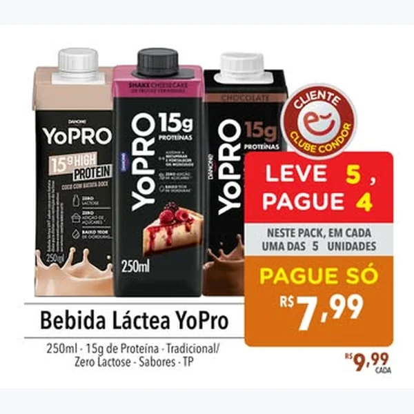 Recorte do encarte de Bebida Láctea YoPRO 250 ml