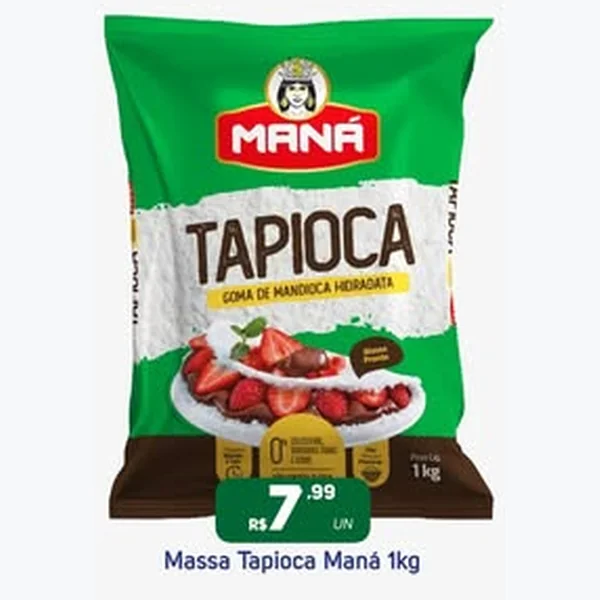 Recorte do encarte de Massa de Tapioca Maná 1 kg