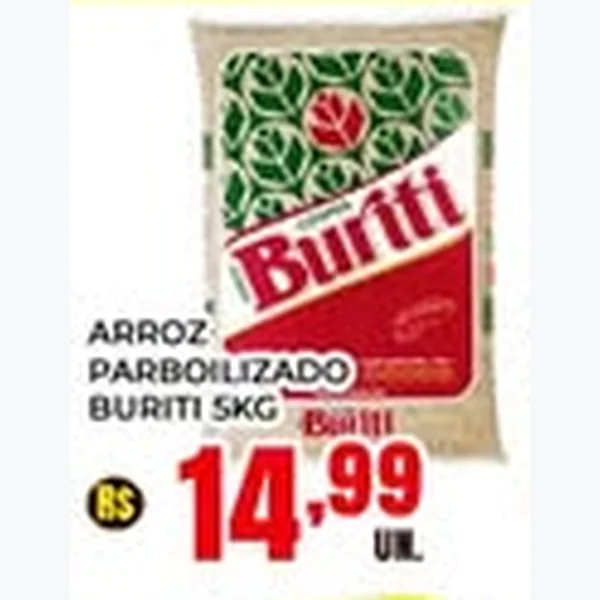 Recorte do encarte de Arroz Parboilizado Buriti 5 kg
