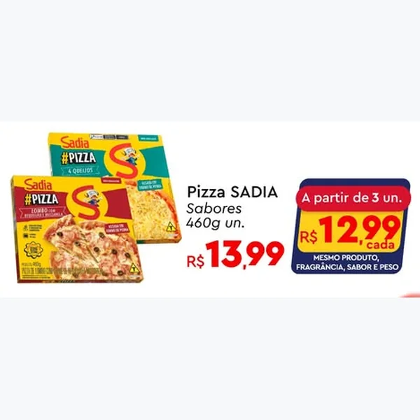 Recorte do encarte de Pizza Sadia 460 g