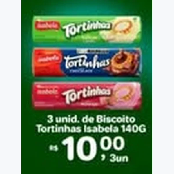 Recorte do encarte de Biscoito Tortinhas Isabela 140 g