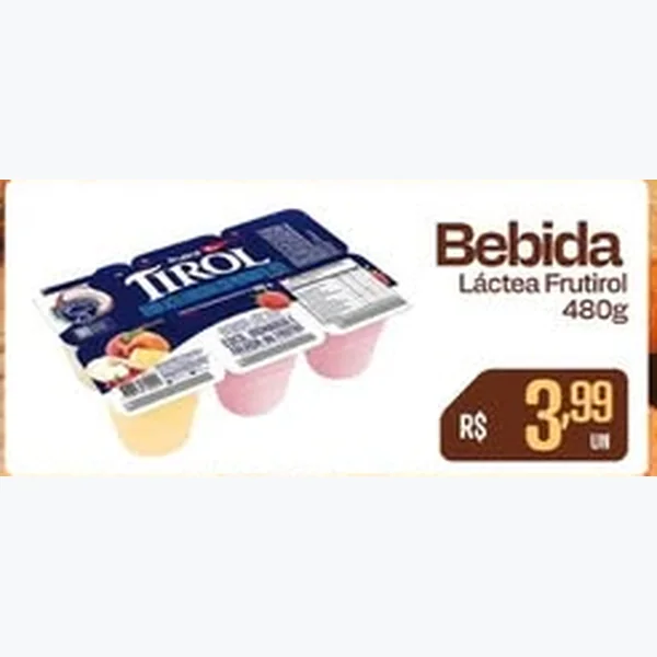 Recorte do encarte de Bebida Láctea Frutirol Tirol 480 g