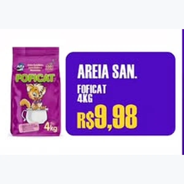 Recorte do encarte de Areia Sanitária Foficat 4 kg