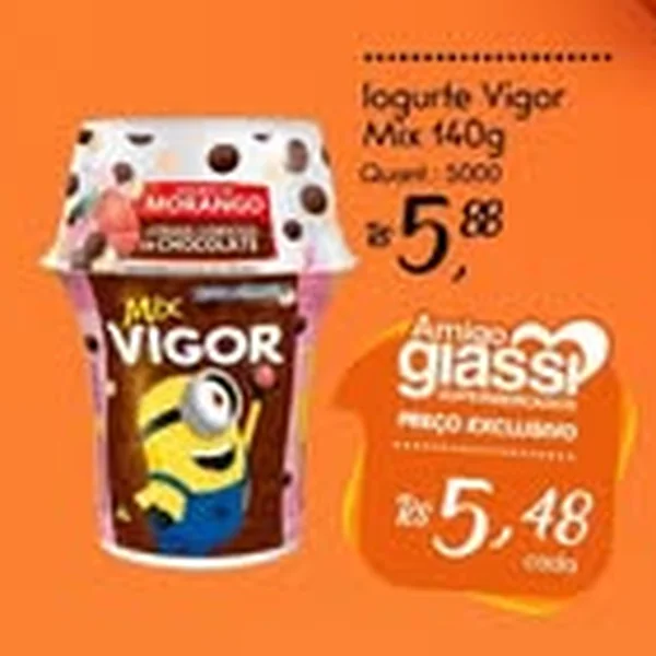 Recorte do encarte de Iogurte Mix Vigor 140 g