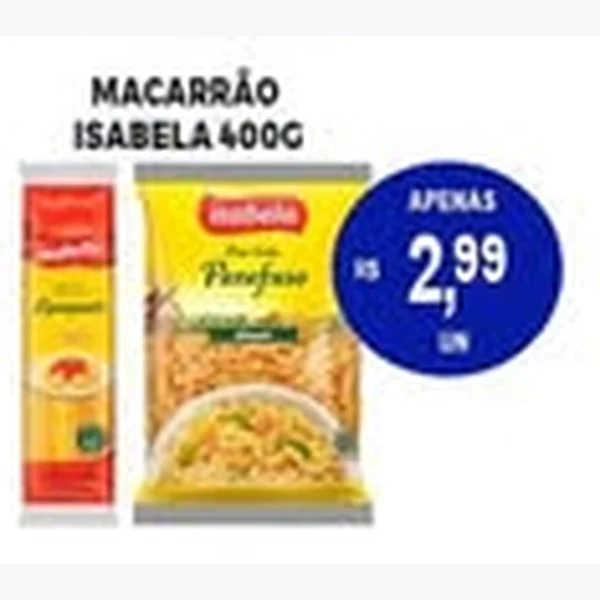 Recorte do encarte de Macarrão Isabela 400 g