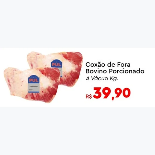 Recorte do encarte de Coxão de Fora Bovino Porcionado PUL