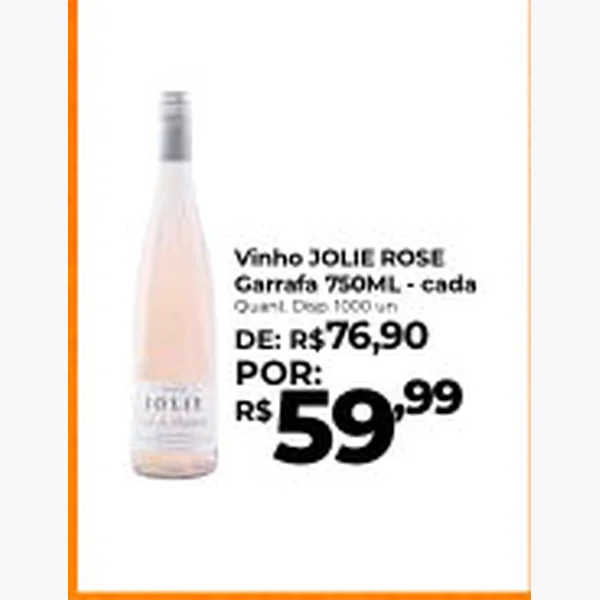 Recorte do encarte de Vinho Jolie Rose 750 ml