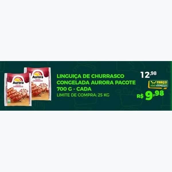 Linguiça de Churrasco Congelada Aurora 700 g