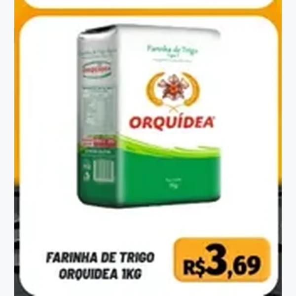Recorte do encarte de Farinha de Trigo Orquídea 1 kg