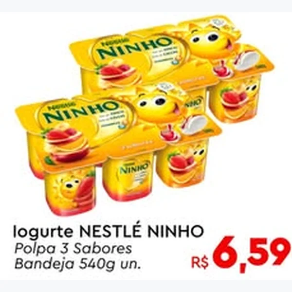Recorte do encarte de Iogurte Polpa 3 Sabores Nestlé Ninho 540 g