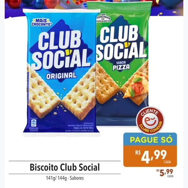 Biscoito Pizza Club Social 141 g