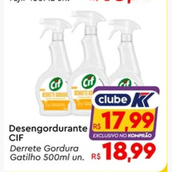 Recorte do encarte de Desengordurante Derrete Gordura Gatilho CIF 500 ml