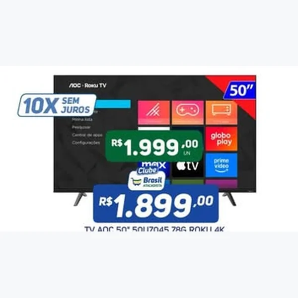 Tv 50" 50u7045 78g Roku 4k AOC