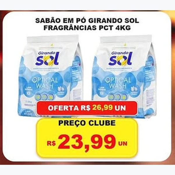 Recorte do encarte de Sabão em Pó Girando Sol 4 kg