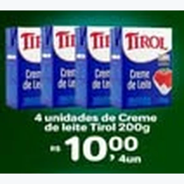 Recorte do encarte de Creme de Leite Tirol 200 g