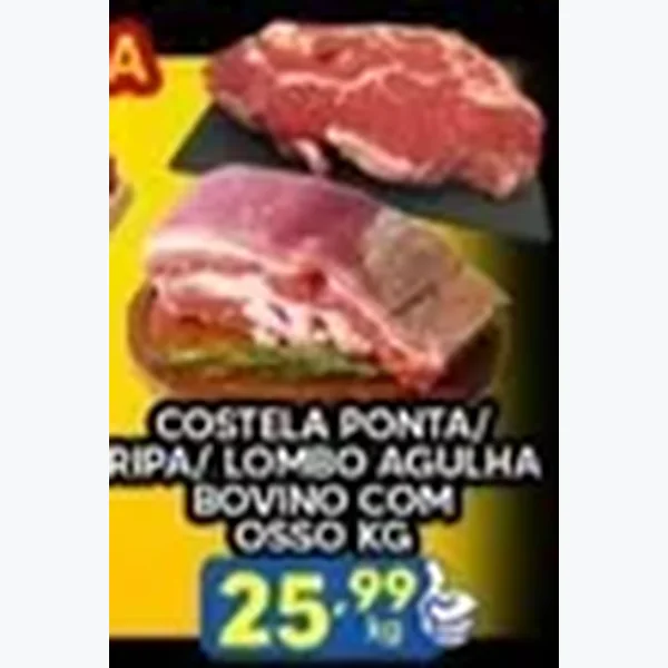 Recorte do encarte de Costela Ponta/ripa/lombo Agulha Bovino com Osso