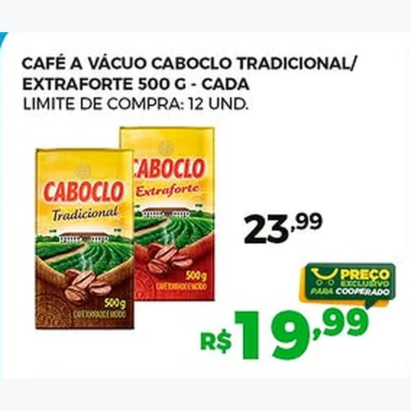 Recorte do encarte de Café a Vácuo Tradicional Caboclo 500 g