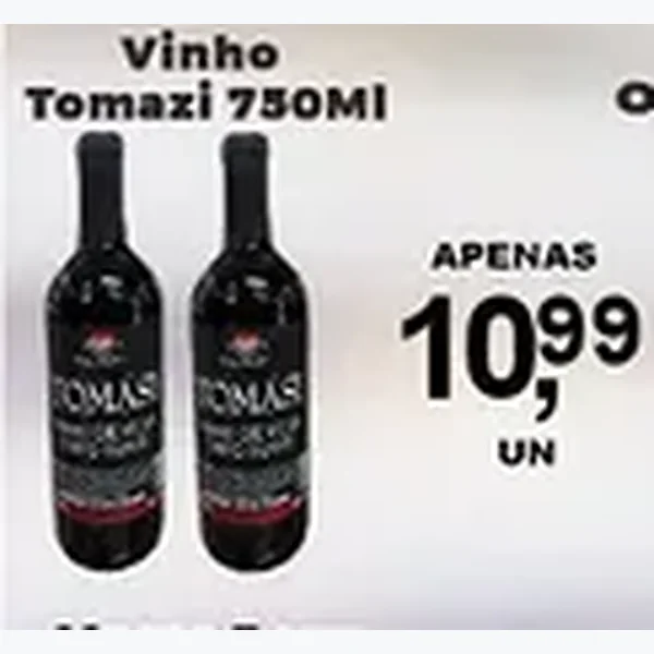 Recorte do encarte de Vinho Tomazi 750 ml