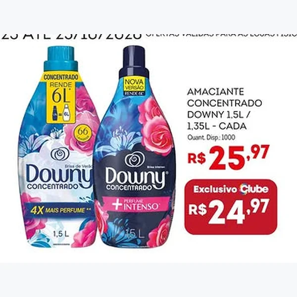 Recorte do encarte de Amaciante Concentrado Downy 1,5 L
