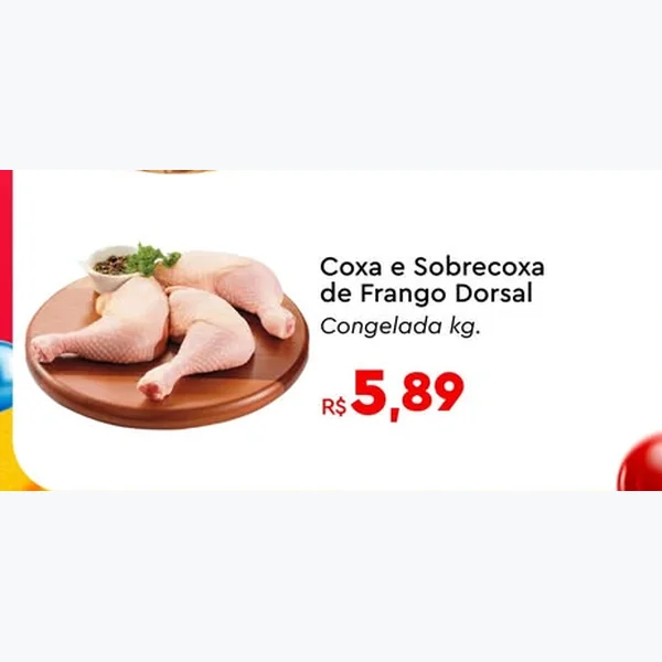Recorte do encarte de Coxa e Sobrecoxa de Frango Dorsal Congelada
