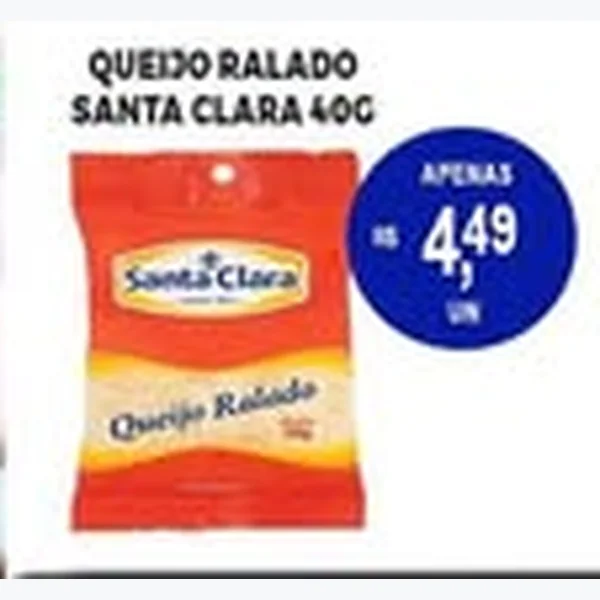 Recorte do encarte de Queijo Ralado Santa Clara 40 g