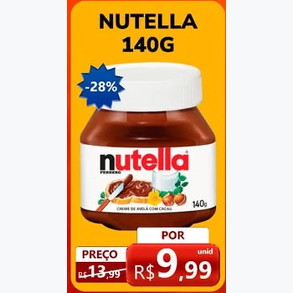 Recorte do encarte de Creme de Avela Nutella 140 g