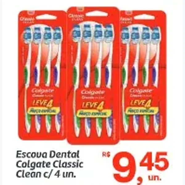 Recorte do encarte de Escova Dental Colgate 4 un