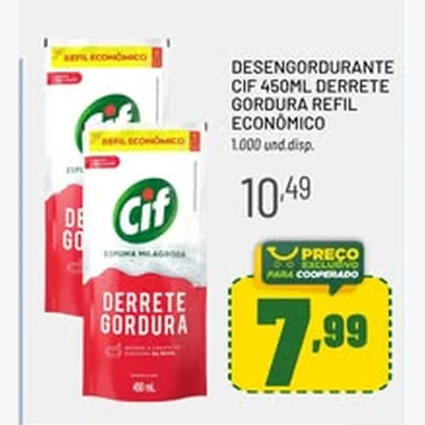 Recorte do encarte de Desengordurante Derrete Gordura Refil Econômico Cif 450 ml
