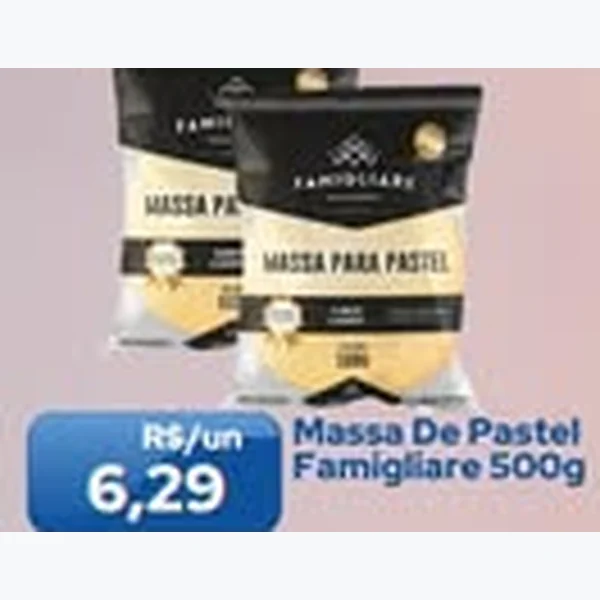Recorte do encarte de Massa de Pastel Famigliare 500 g