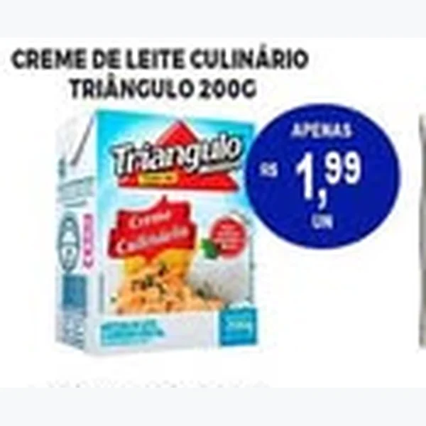 Recorte do encarte de Creme de Leite Culinário Triângulo 200 g