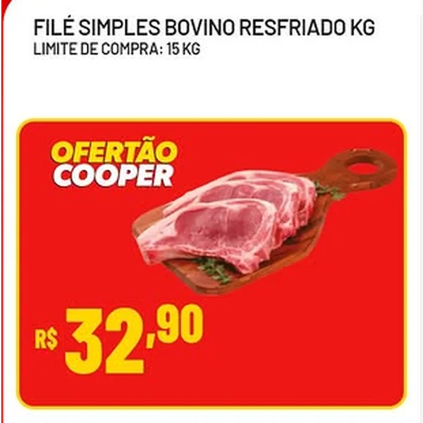 Recorte do encarte de Filé Simples Bovino Resfriado