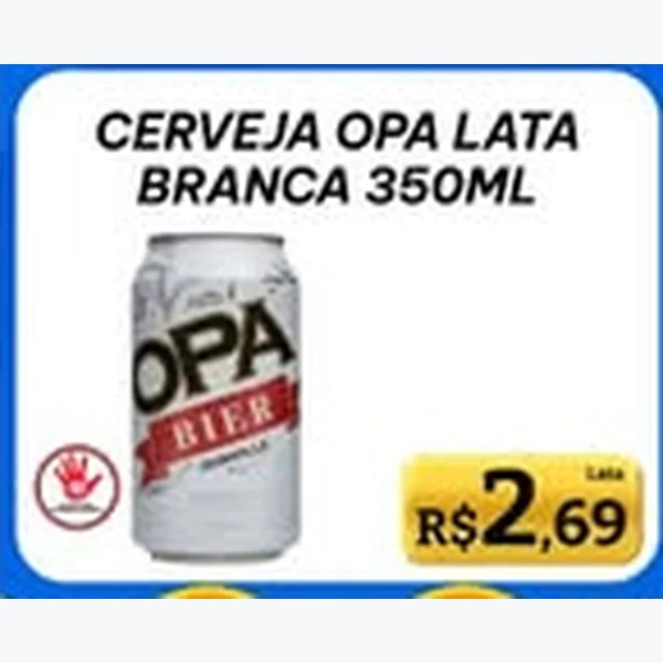 Recorte do encarte de Cerveja Lata Branca Opa 350 ml
